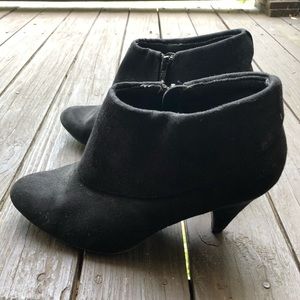 Black Booties with Foldover Detail